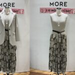 リブベスト+四角折スカートのアンサンブル